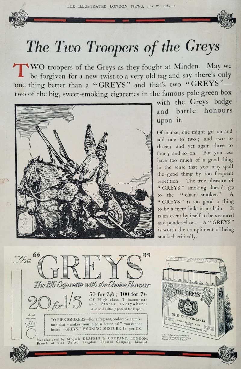 advert Greys cigarettes